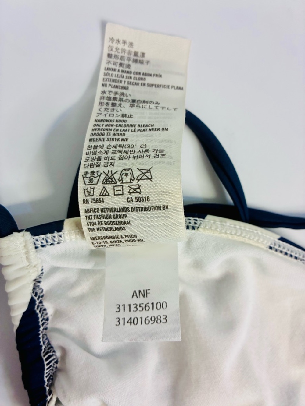Hollister Navy Blue and White Striped Triangle Bikini Sz.S - Picture 6 of 6
